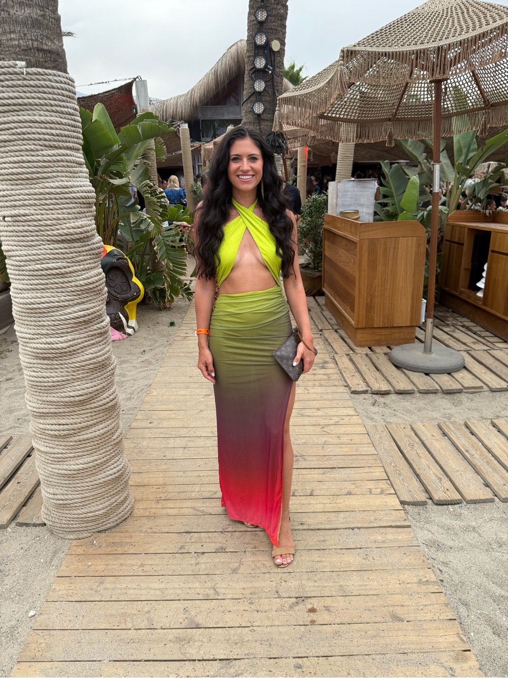 White Fox You Give Me Fever Halter Maxi Dress Horizon - Ombre